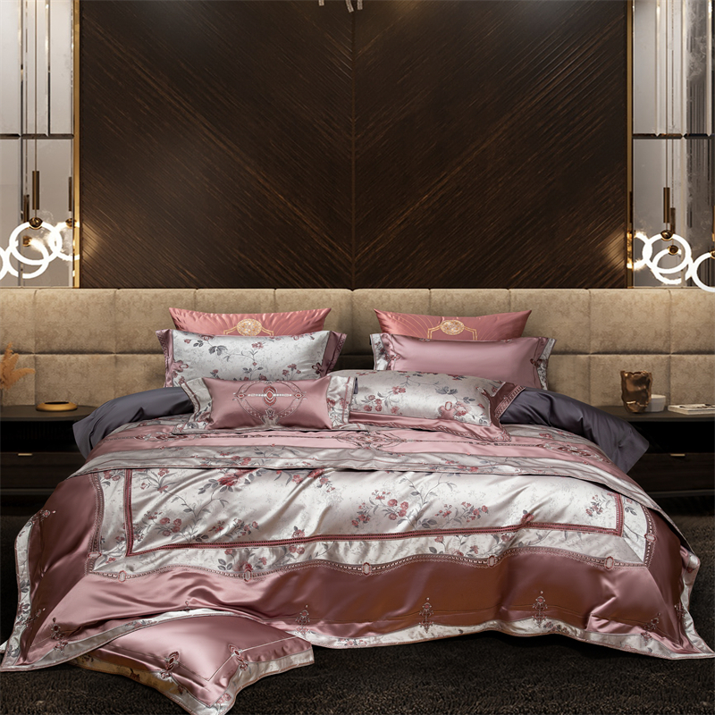 Home Textiles Luxury - Chic Rose Flowers Jacquard Satin Cotton