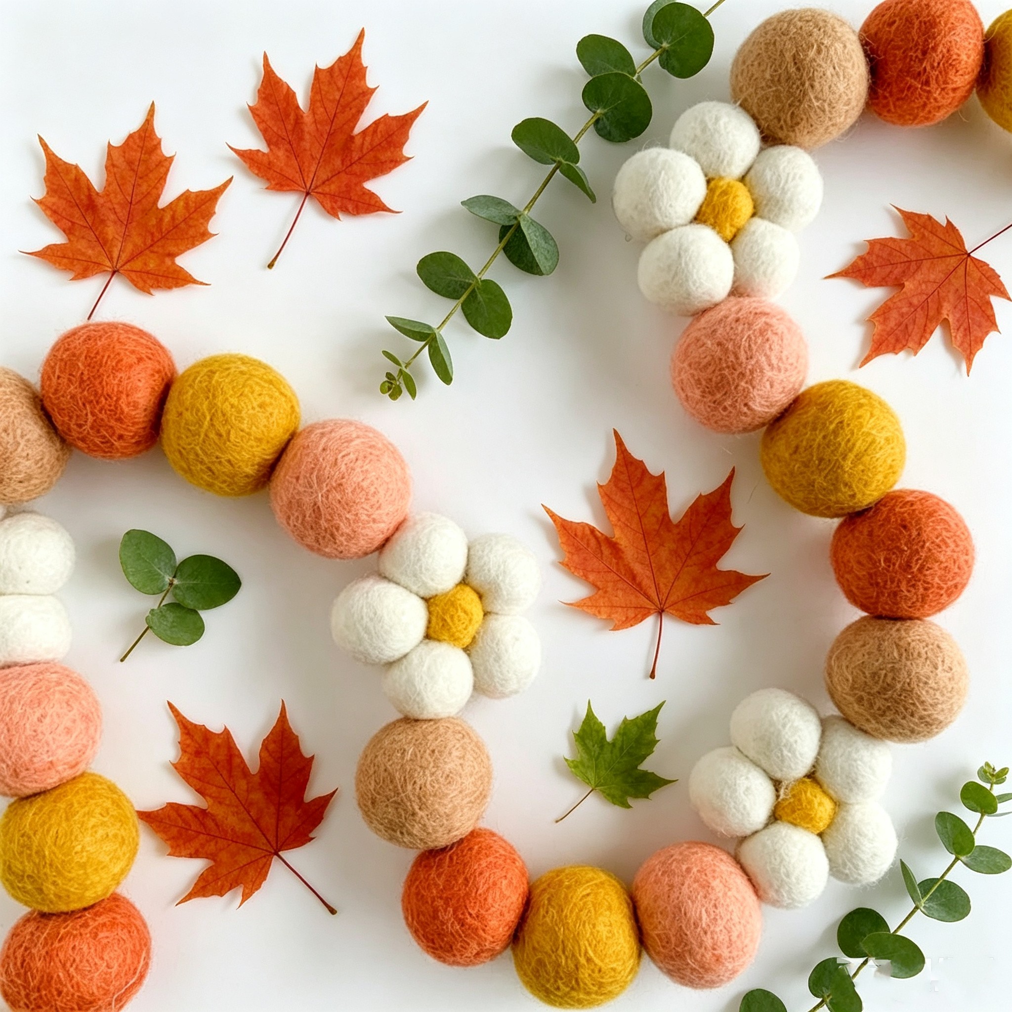 Home Textiles Fabric - Ins Wool Felt Balls Daisy Flower