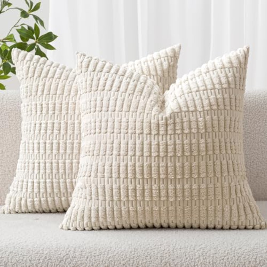Pillow Cover 20X20 - Pack of 2 Corduroy Decorative Throw