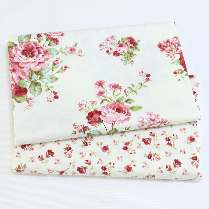 Home Textiles Fabric - Cotton Twill Printed Fabric Peony Small