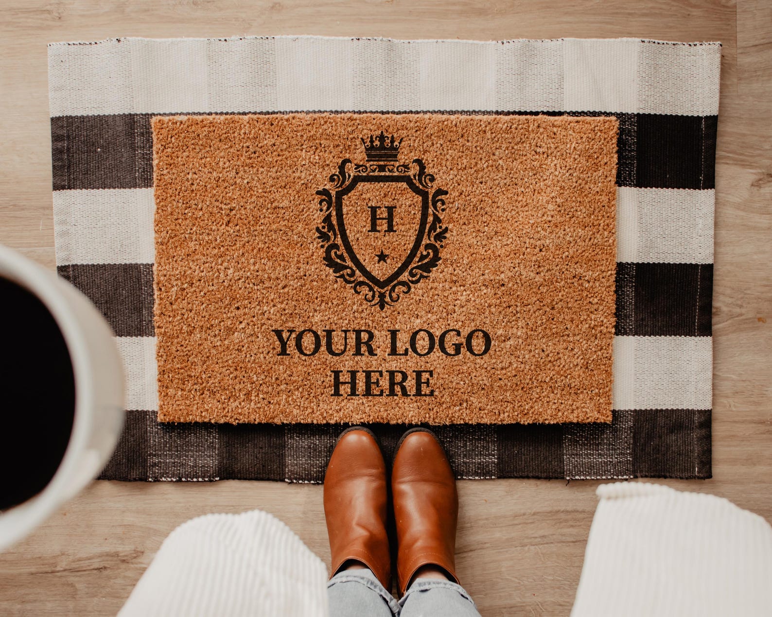Custom Logo Doormat Coir Anti- - Home Textiles Company reseña y precio