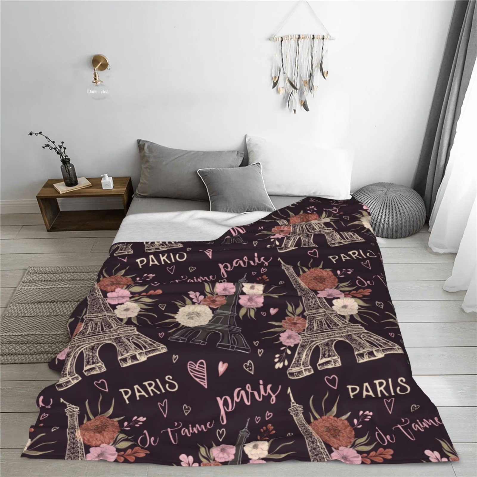 Romantic Paris Eiffel Tower Fl - Home Textiles Paris reseña y precio