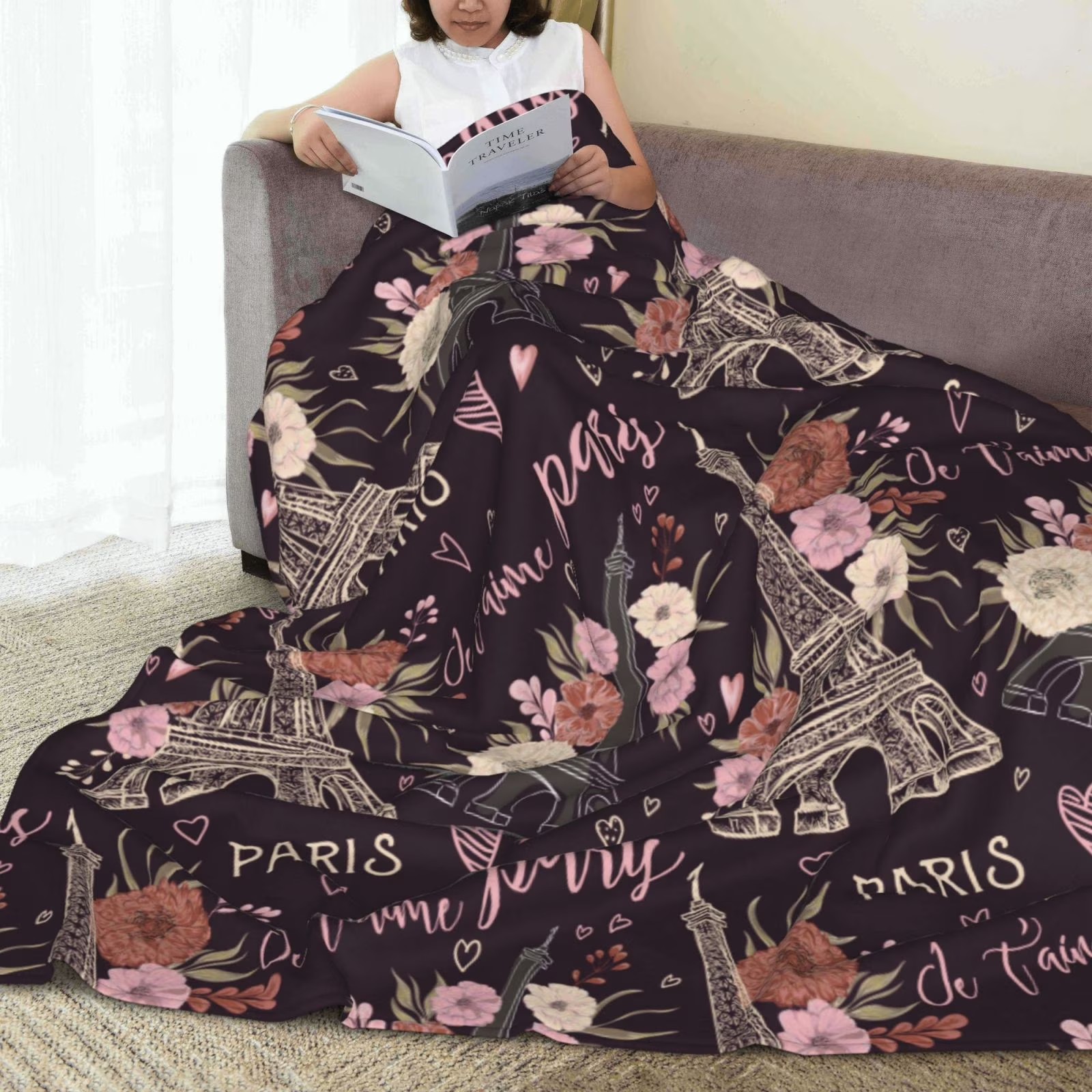 Romantic Paris Eiffel Tower Fl - Home Textiles Paris reseña y precio