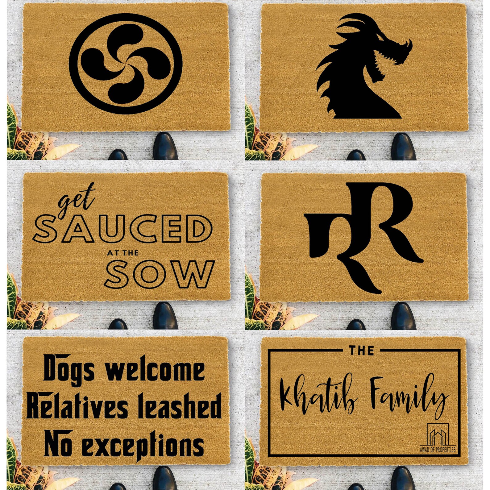 Custom Text Logo Doormat Fashi - Home Textiles Company reseña y precio