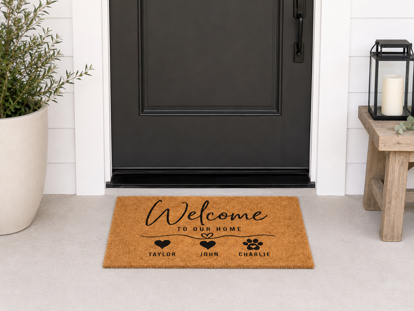 Custom Text Logo Doormat Fashi - Home Textiles Company reseña y precio