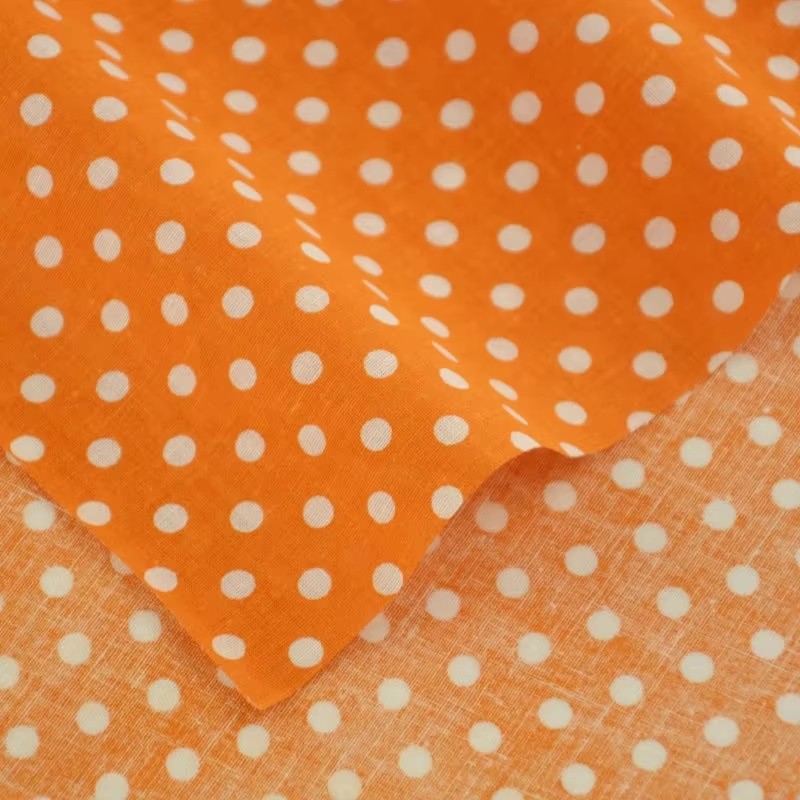 50X150CM White Orange Polka Do - Home Textiles Fabric reseña y precio