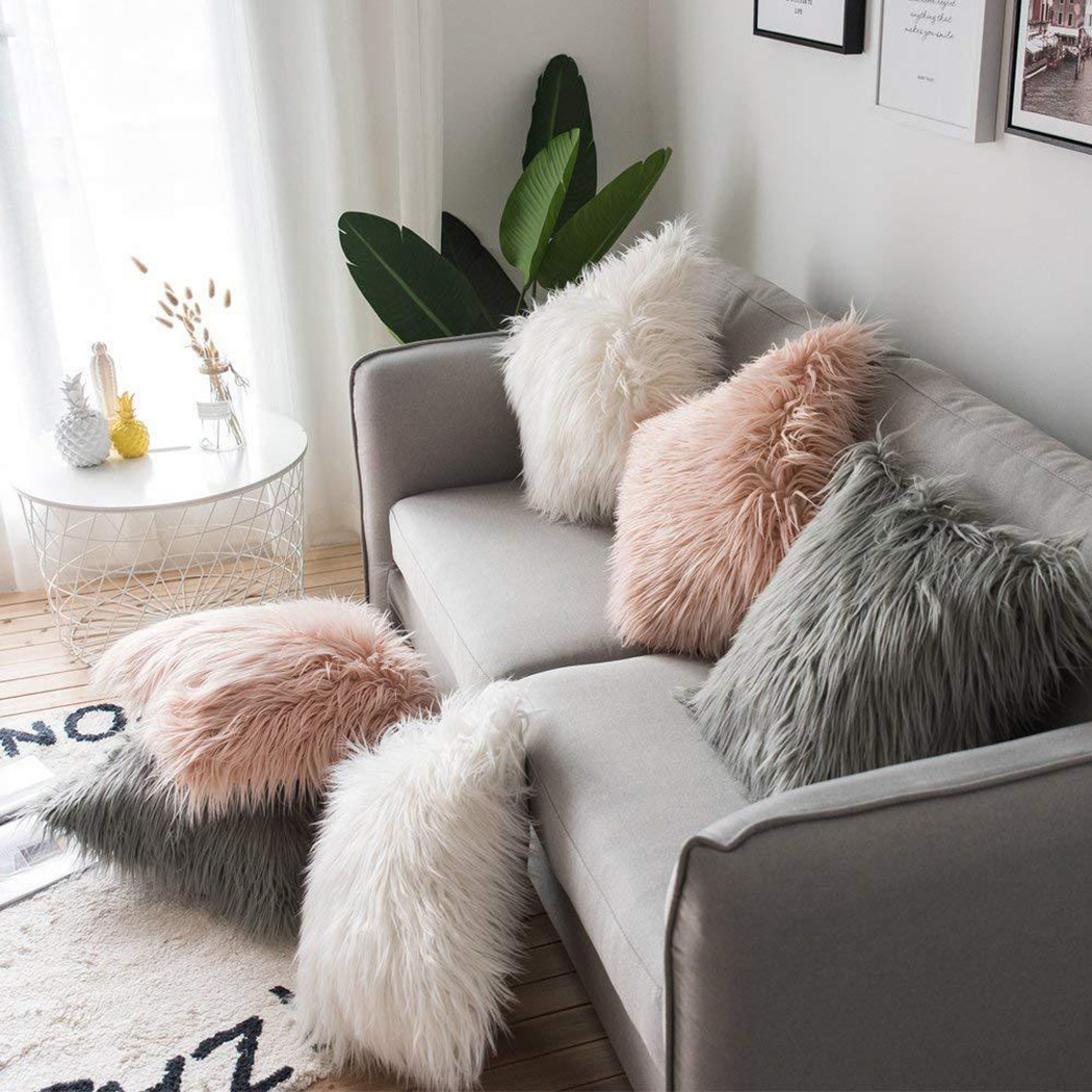 Soft Long Fur Fluffy Sofa Pill - Home Textiles Luxury reseña y precio
