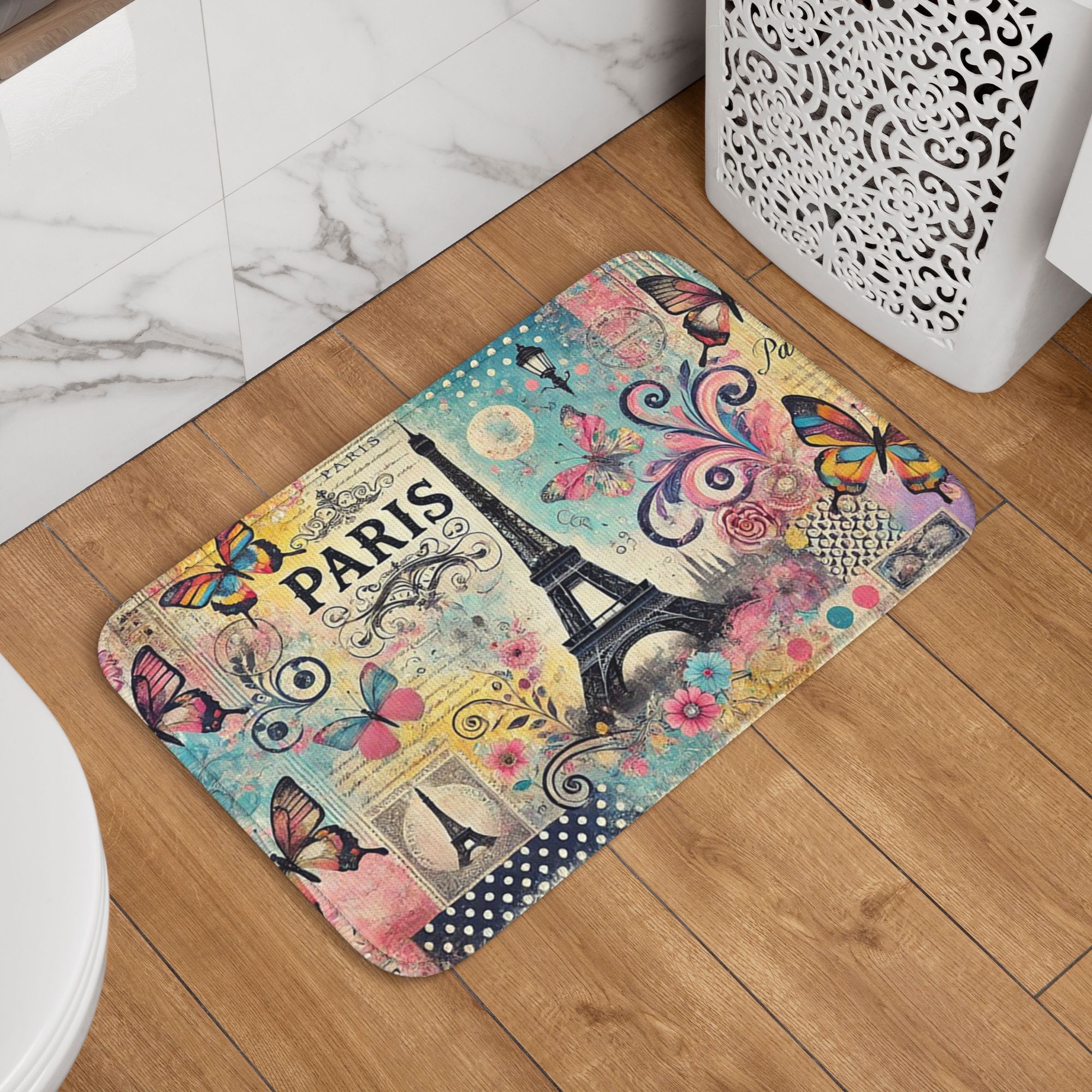 Paris Eiffel Tower art Doormat - Home Textiles Paris reseña y precio