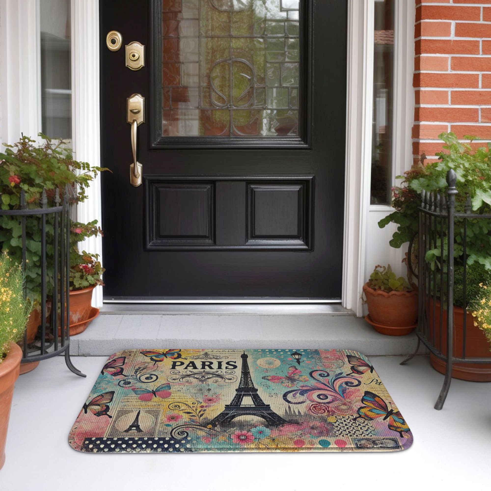 Paris Eiffel Tower art Doormat - Home Textiles Paris reseña y precio