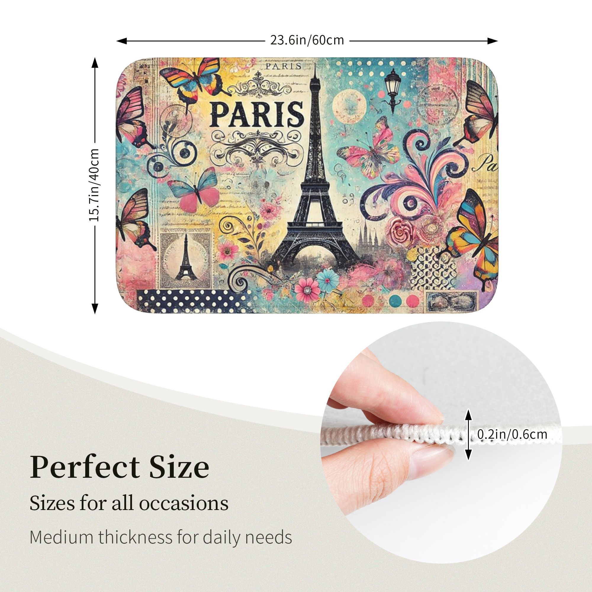 Paris Eiffel Tower art Doormat - Home Textiles Paris reseña y precio