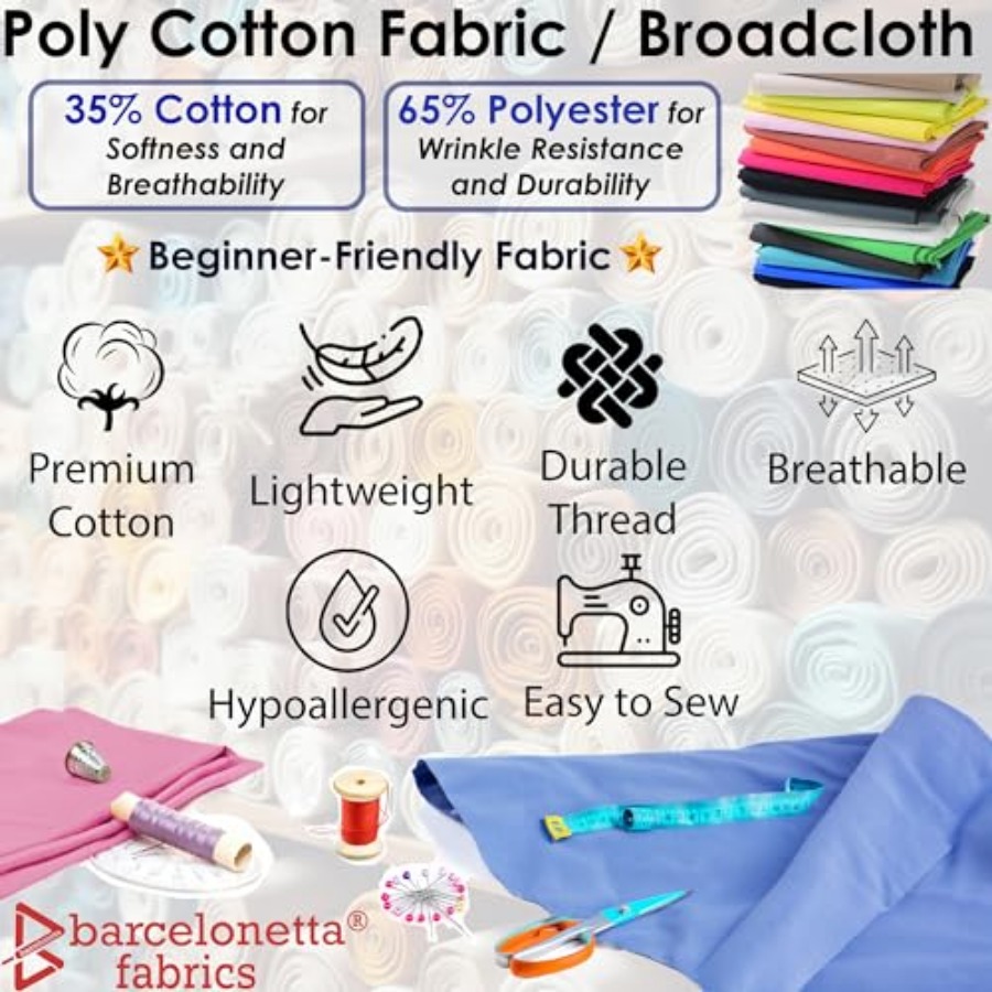 Poly Cotton Fabric for Sewing  - Home Textiles Fabric reseña y precio