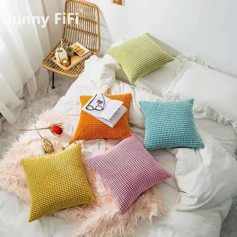 Soft Corduroy Corn Grain Home  - Pillow Cover 20X20 reseña y precio