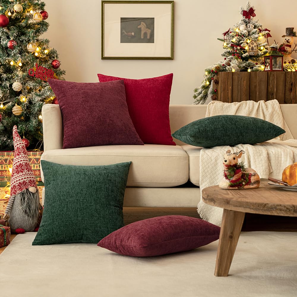Green Christmas Throw Pillow C - Pillow Cover 20X20 reseña y precio