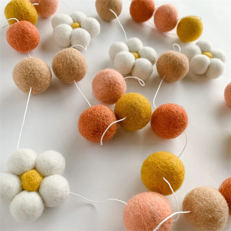 Ins Wool Felt Balls Daisy Flow - Home Textiles Fabric reseña y precio
