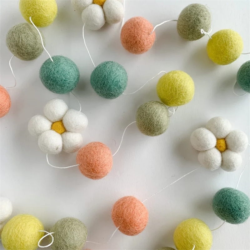 Ins Wool Felt Balls Daisy Flow - Home Textiles Fabric reseña y precio