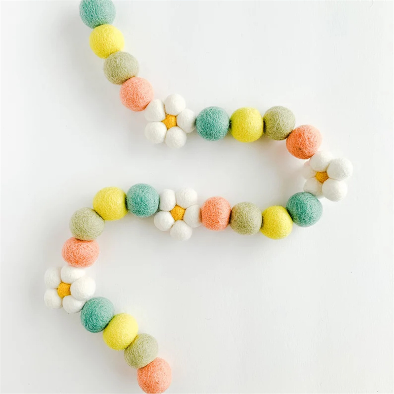 Ins Wool Felt Balls Daisy Flow - Home Textiles Fabric reseña y precio