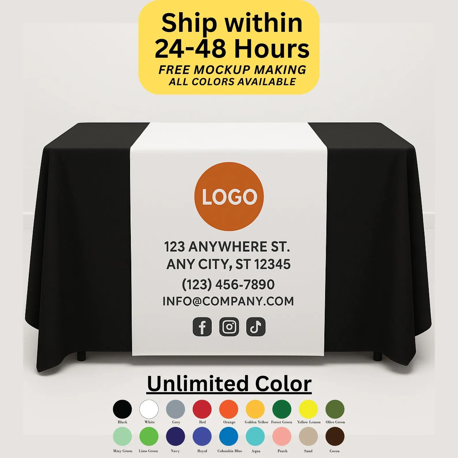 Custom Logo Table Runners for  - Home Textiles Market reseña y precio
