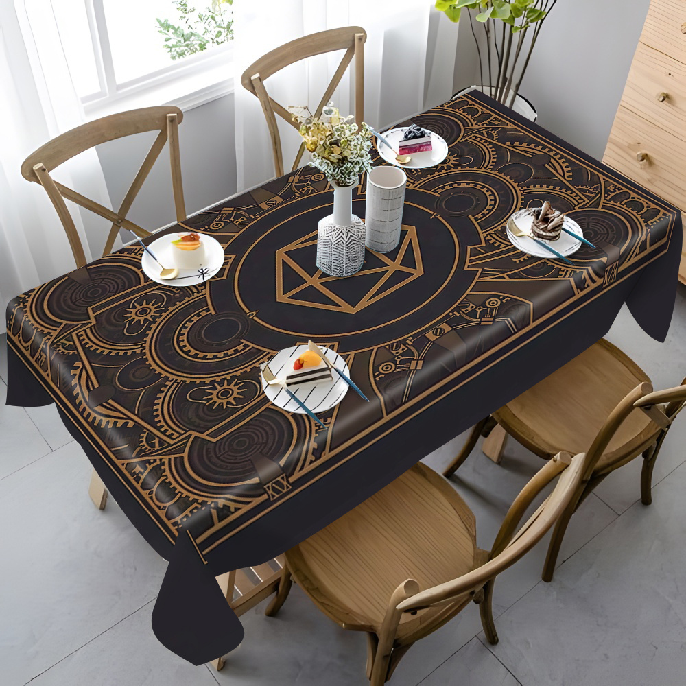 Steampunk Black Golden Gear Pa - Home Textiles Fabric reseña y precio