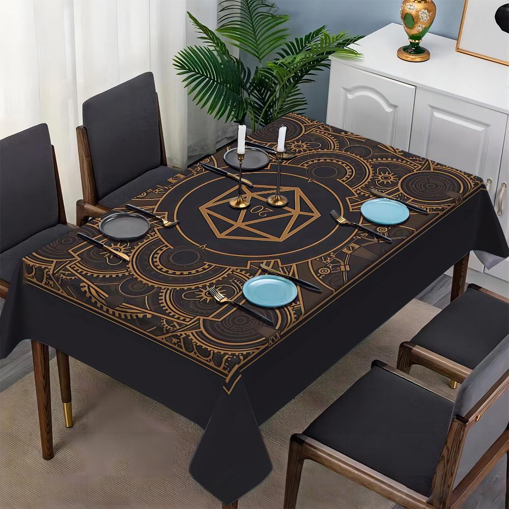 Steampunk Black Golden Gear Pa - Home Textiles Fabric reseña y precio