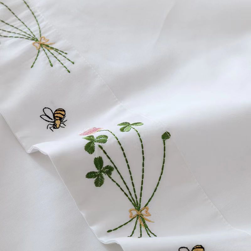 Pure White Bedding Sheet Flora - Home Textiles Luxury reseña y precio