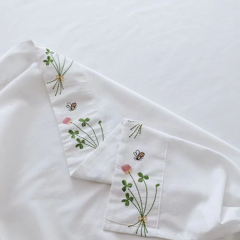 Pure White Bedding Sheet Flora - Home Textiles Luxury reseña y precio