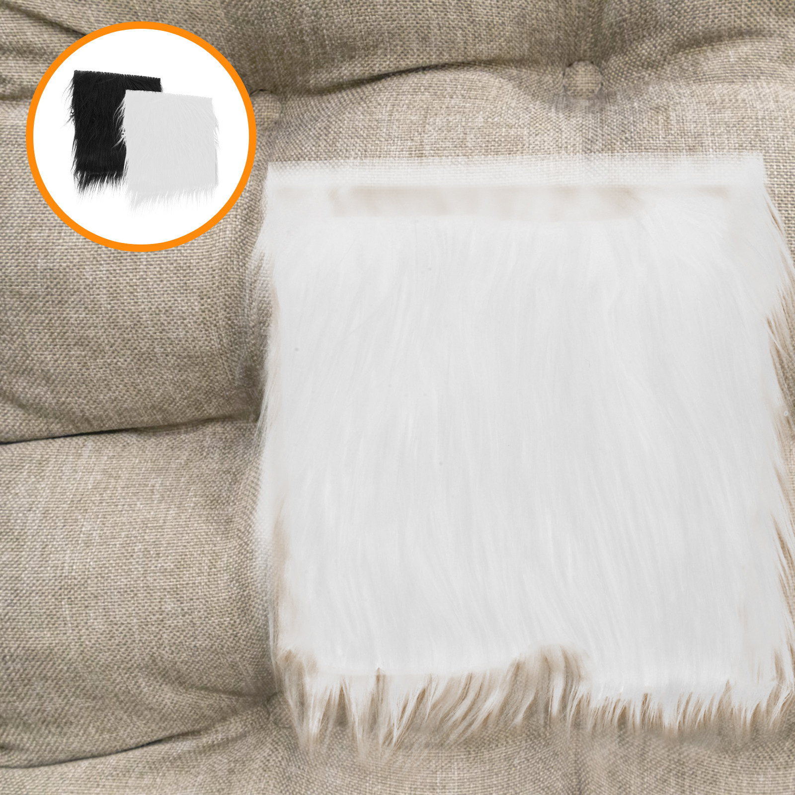 2Pcs Square Long Hair Faux Fab - Home Textiles Fabric reseña y precio