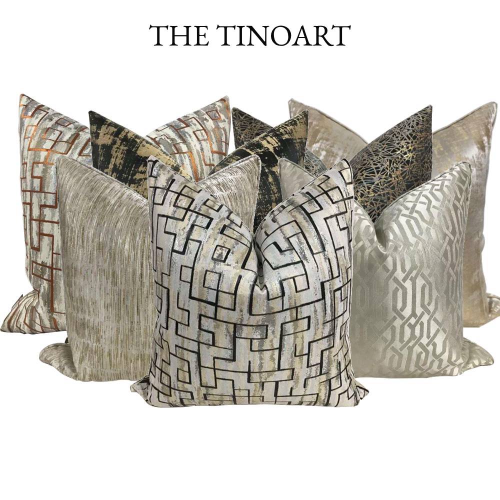 Black and Gold Geometric Throw - Pillow Cover 20X20 reseña y precio