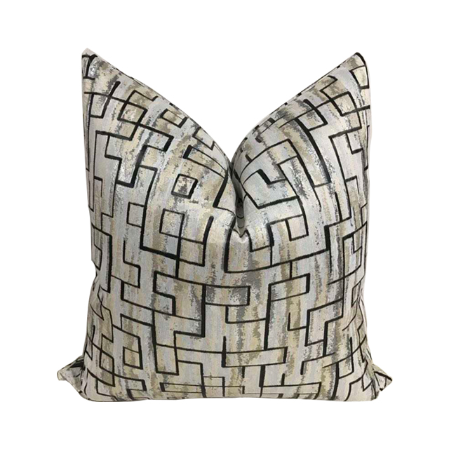 Black and Gold Geometric Throw - Pillow Cover 20X20 reseña y precio
