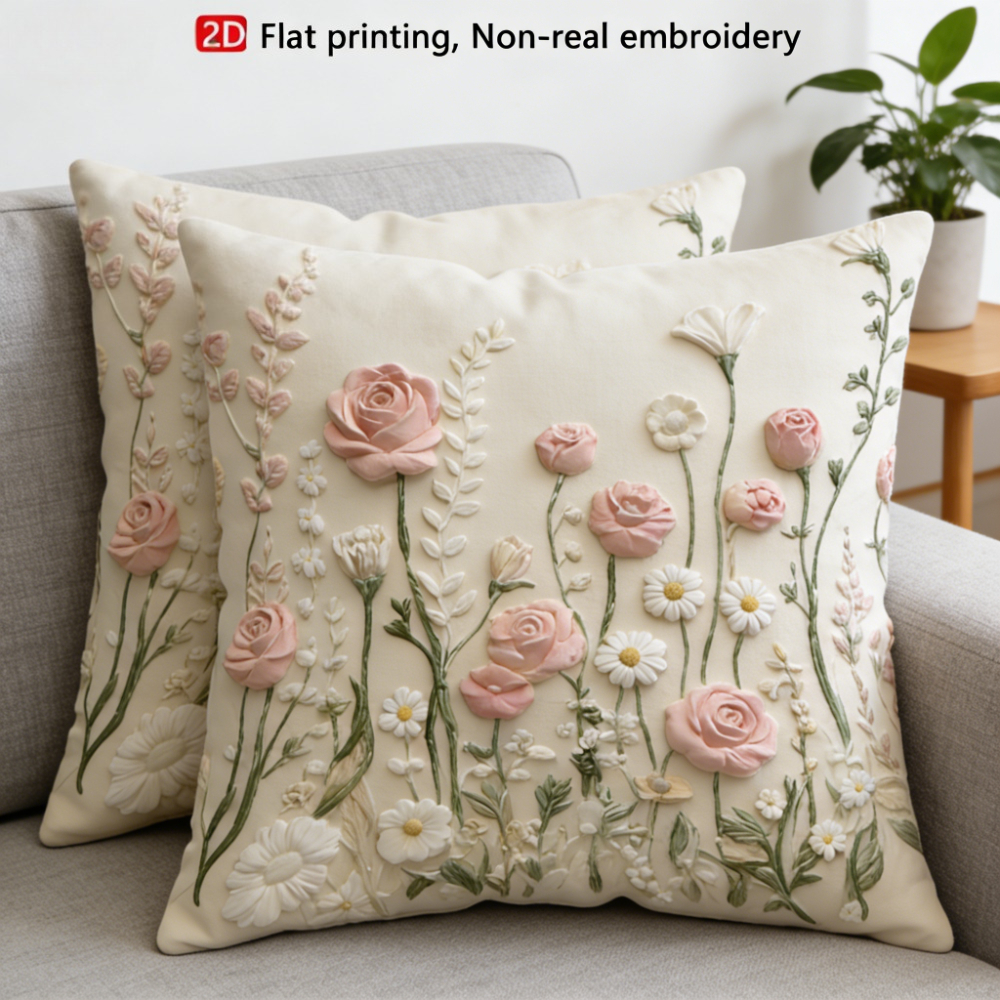 2D FLAT/2pack Floral Embossed  - Pillow Cover 20X20 reseña y precio
