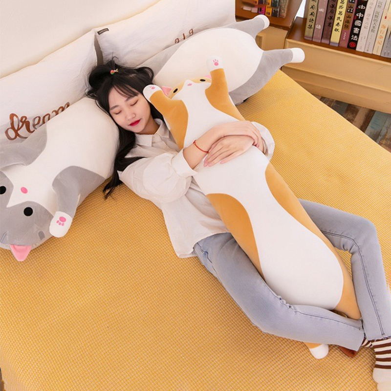 Cute Cat Plush Toy Long Pink B - Bolster Pillow Long reseña y precio