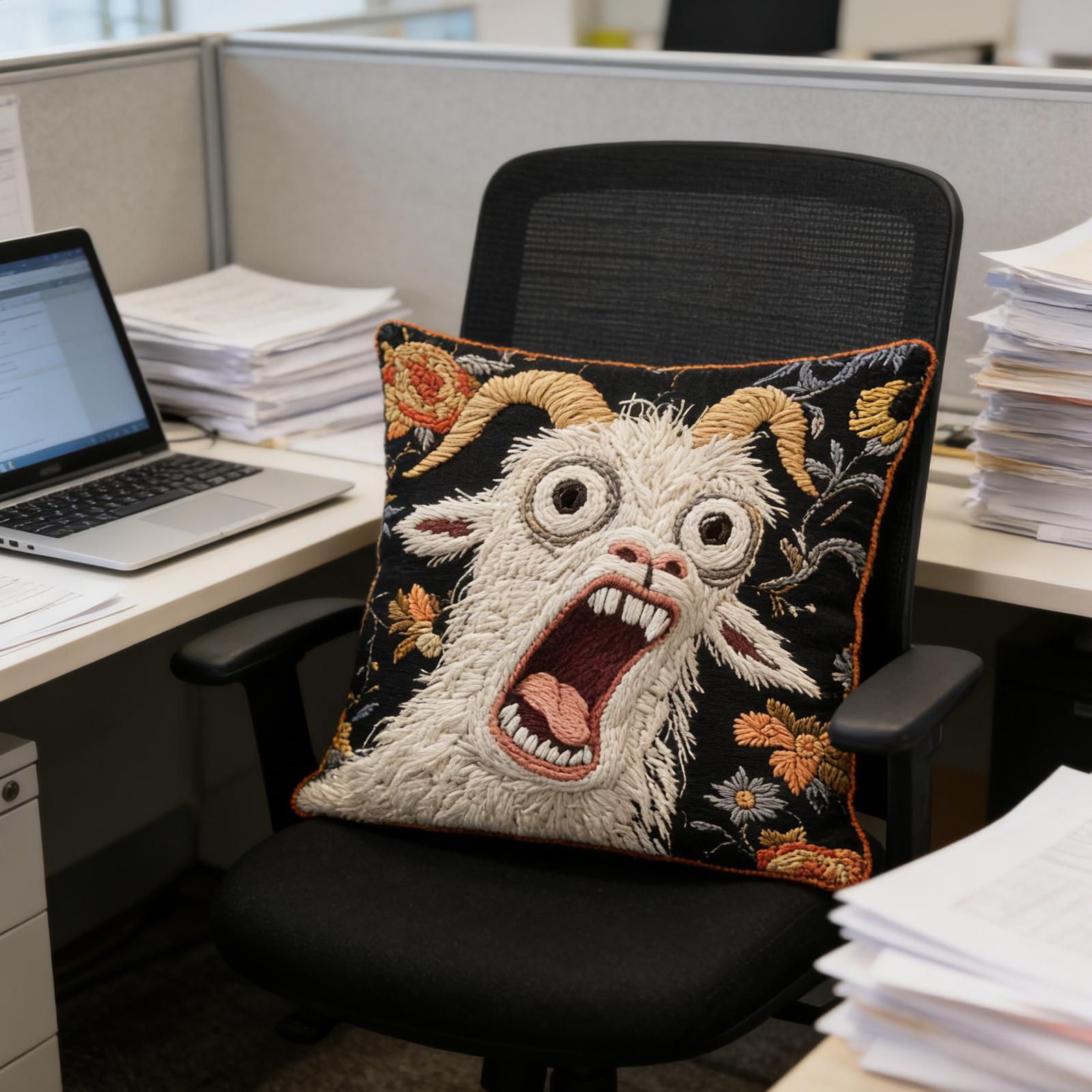45x45cm Screaming Goat Pillow  - Pillow Cover 20X20 reseña y precio