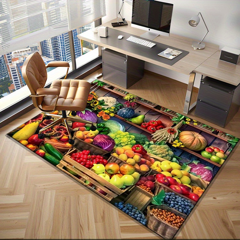Vibrant Fruit Market Rug for K - Home Textiles Market reseña y precio