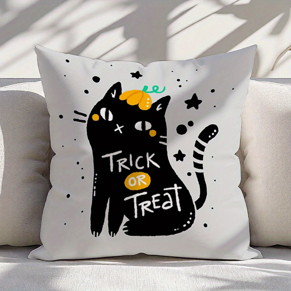 1pc Trick or Treat Black Cat H - Pillow Cover 20X20 reseña y precio