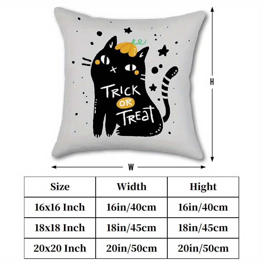 1pc Trick or Treat Black Cat H - Pillow Cover 20X20 reseña y precio