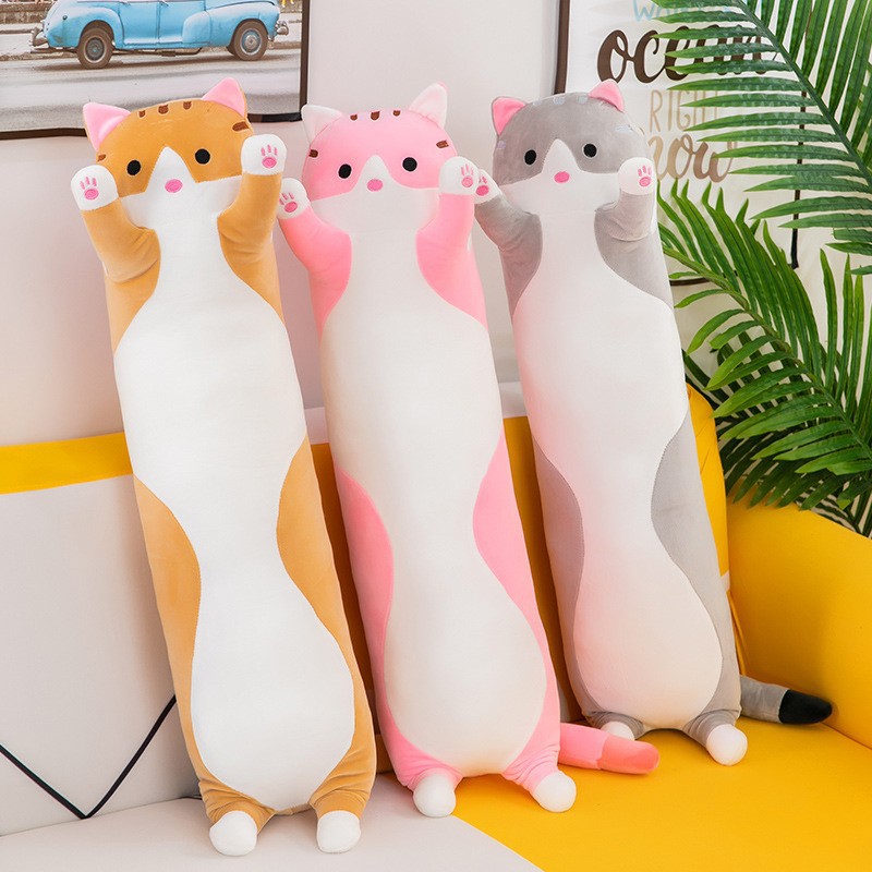 Cute Cat Plush Toy Long Pink B - Bolster Pillow Long reseña y precio