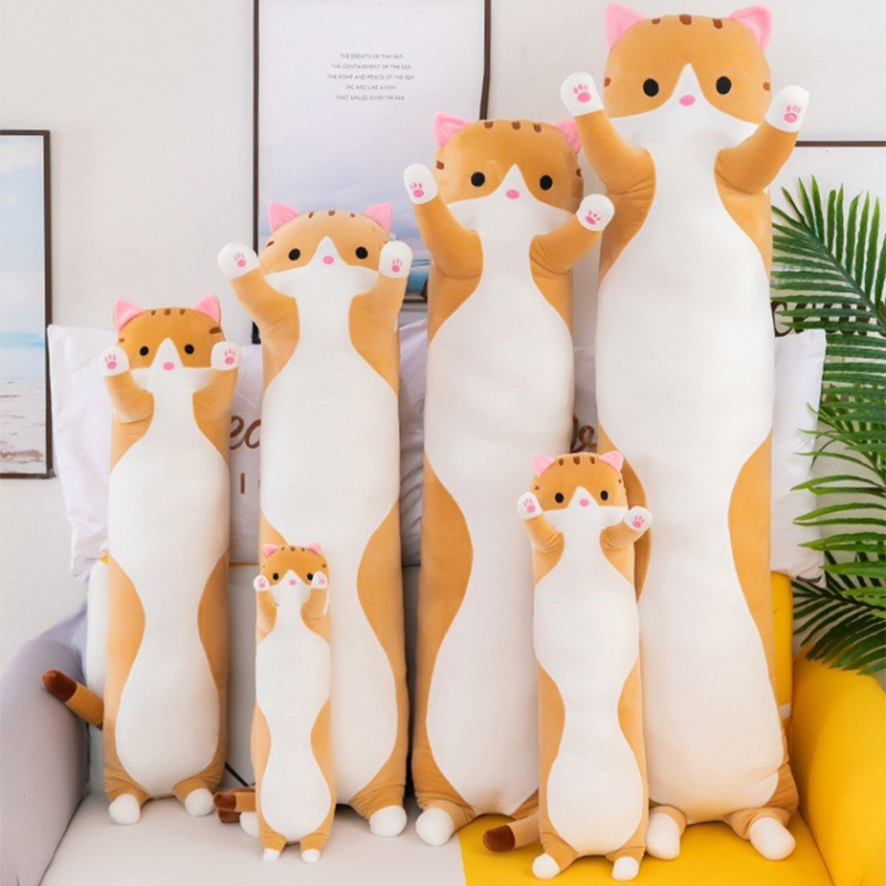 Cute Cat Plush Toy Long Pink B - Bolster Pillow Long reseña y precio