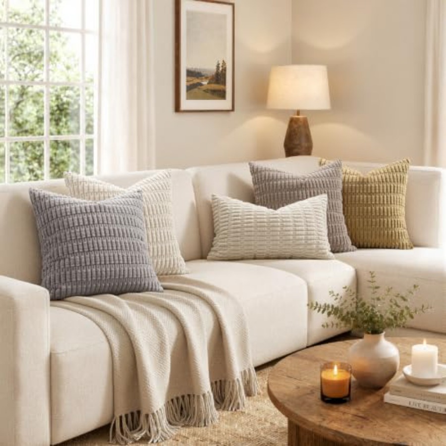 Pack of 2 Corduroy Decorative  - Pillow Cover 20X20 reseña y precio