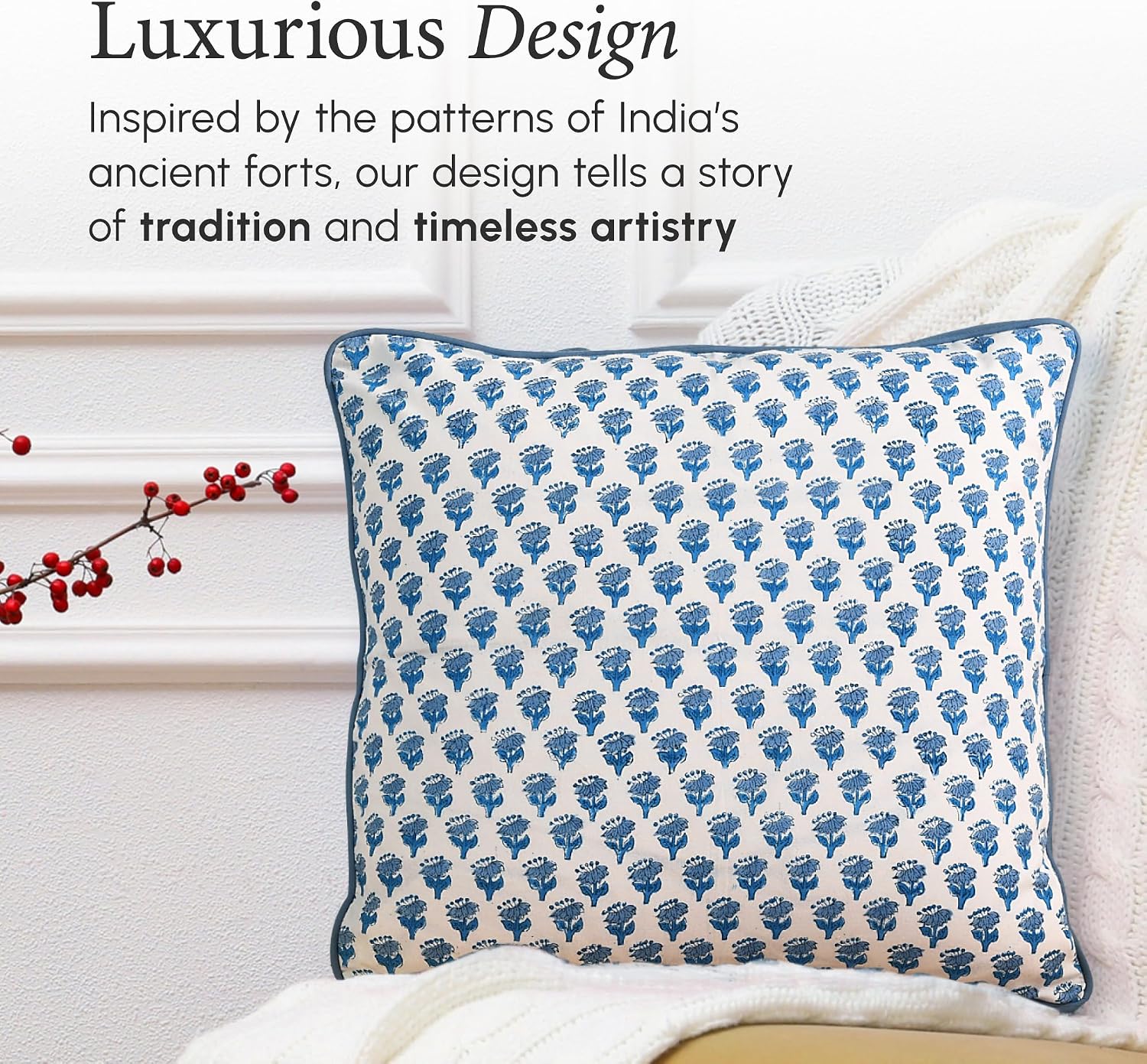 100% Cotton Throw Pillow Cover - Pillow Cover 20X20 reseña y precio