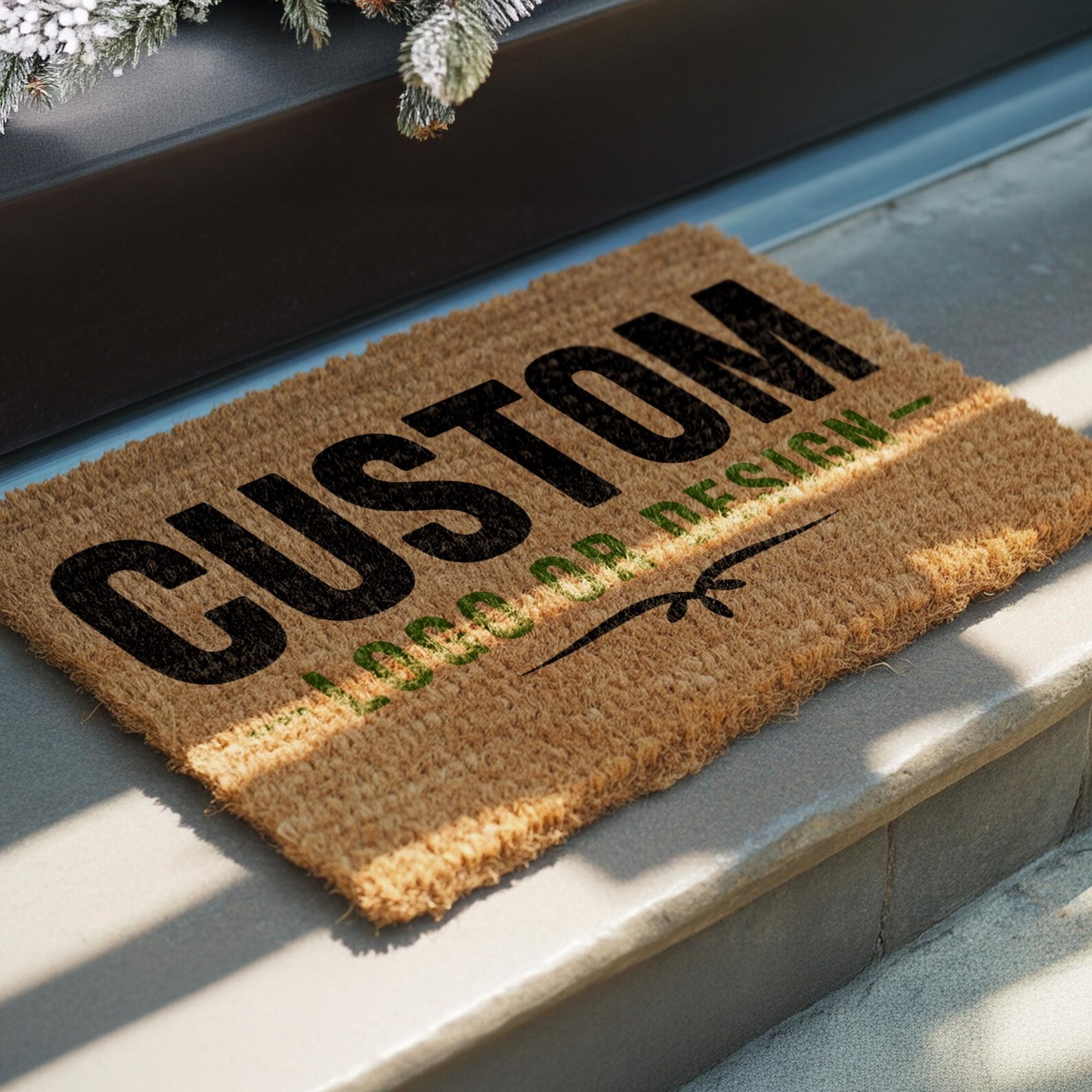 Customized Coir Doormat Logo T - Home Textiles Company reseña y precio